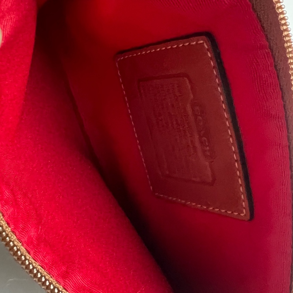 Vintage Coach Red Green Blue Tartan Plaid Large Wristlet / Cluth no strap - Picture 5 of 7